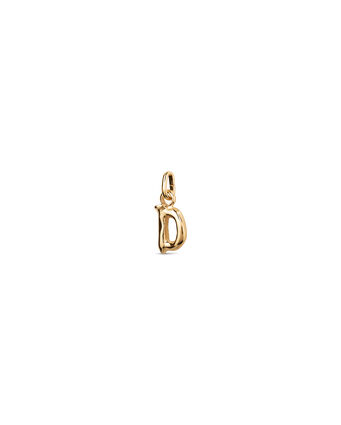 18K gold-plated charm with small letter D